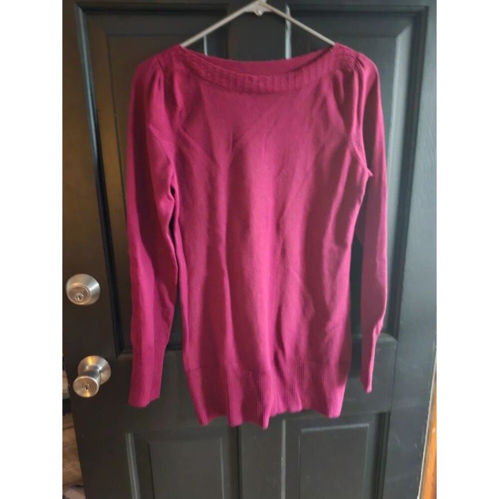 The Limited Magenta Pink Boatneck Long Sleeve Knit Pullover Sweater - Size M